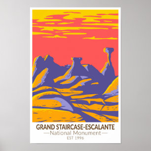 Poster Grande Escadaria Escalante Monumento Nacional Utah