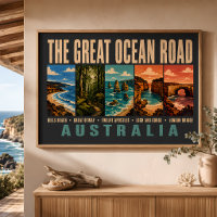Grande Estrada Oceânica Ilustração de Pontos Turís
