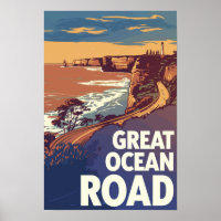 Grande Estrada Oceânica Viagem Arte Vintage