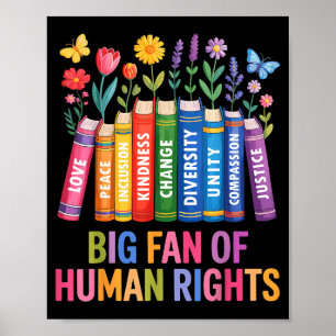 Poster Grande fã de direitos humanos floral vintage arco-