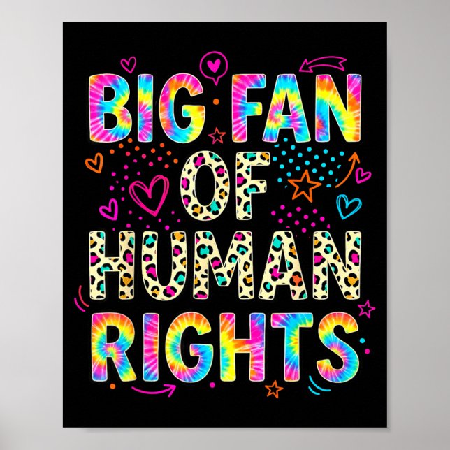 Poster Grande fã de direitos humanos gravata de protesto  (Frente)