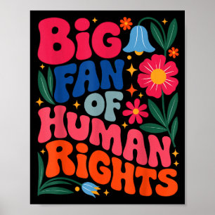 Poster Grande Fã dos Direitos Humanos Boho Floral 