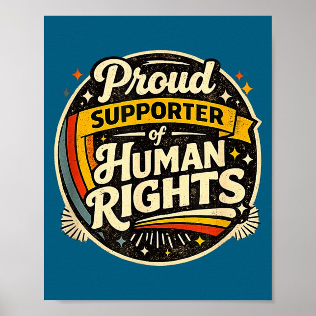 Poster Grande fã dos direitos humanos - camiseta arco-íri (Frente)