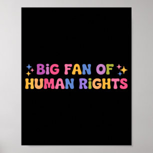 Poster Grande fã dos direitos humanos retro engraçado mul