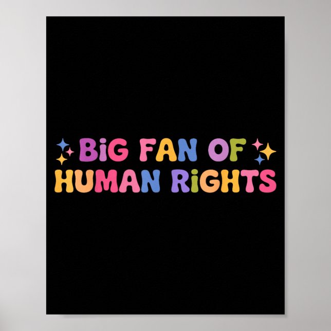 Poster Grande fã dos direitos humanos retro engraçado mul (Frente)