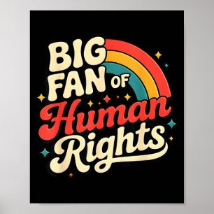 Poster Grande Fã dos Direitos Humanos Vintage Arco-íris S