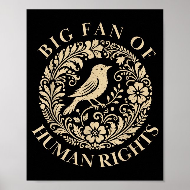 Poster Grande Fã Floral dos Direitos Humanos Presente de  (Frente)