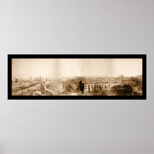 Pôster Grande foto 1871 de Chicago do fogo