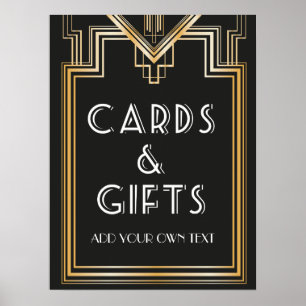 Pôster Grande Gatsby inspirou cartões e Signage dos