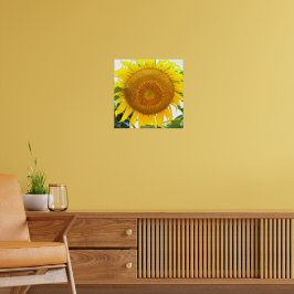 Poster Grande Girassol Floral Amarelo