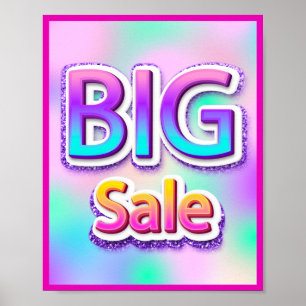 Poster Grande Glitter De Promocional De Época Rosa