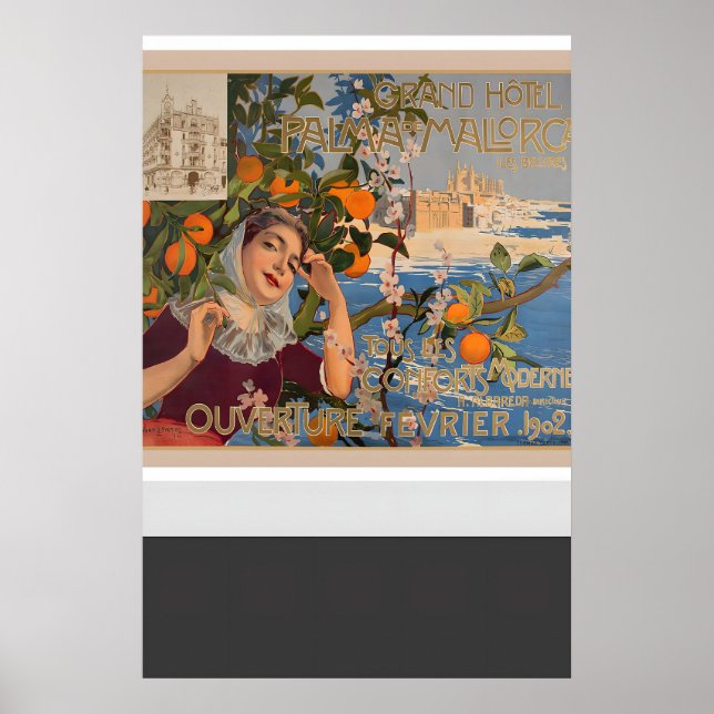 Poster Grande Hotel Palma de Mallorca Ilhas Baleares (Frente)