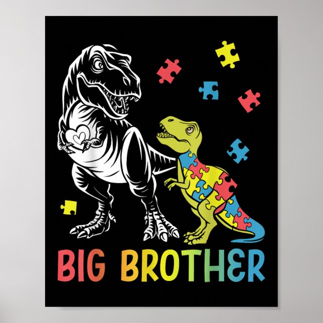 Poster Grande Irmão Surus T Rex Autismo Atenção Autista (Frente)