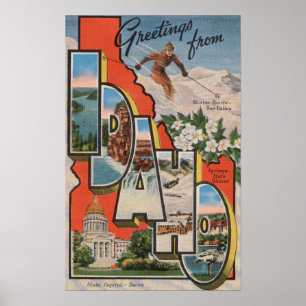 Pôster Grande letra ScenesIdaho de Idaho (esqui)