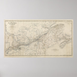 Pôster Grande Mapa Ferroviário em 1860