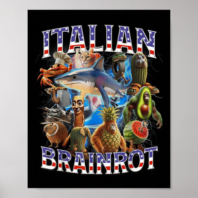 Poster Grande Memória Do Brainrot Italiano 4 De Julho Pé  (Frente)