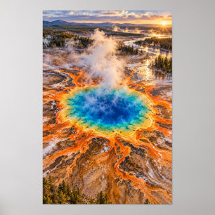 Poster Grande Mola Prismática Parede Paisagem Yellowstone
