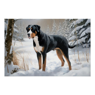 Pôster Grande Montanha Suíça Deixe-a nevar no Natal