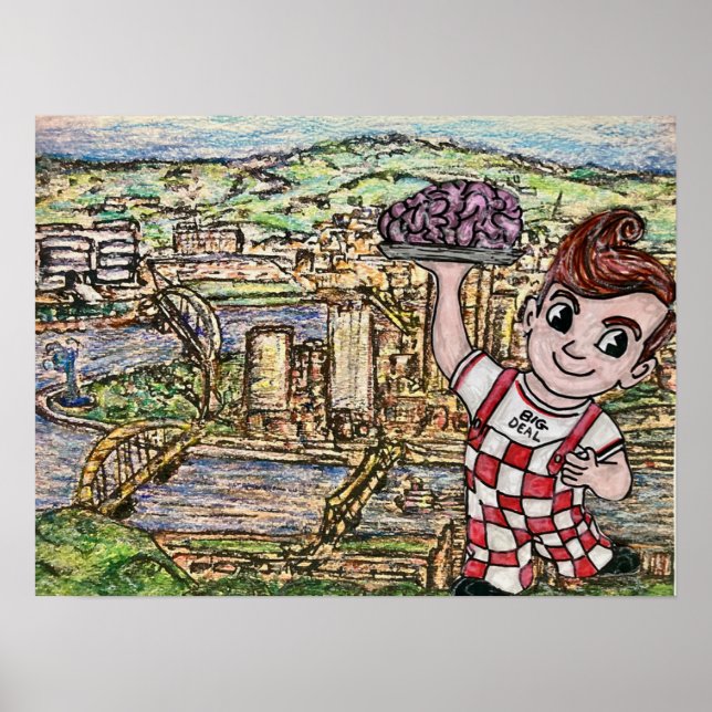 Poster "Grande negócio" - caneta de cor d'água de creme (Frente)