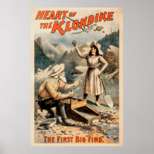 Poster Grande Nugget Dourado encontrado em Klondike 1897