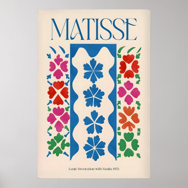 Poster Grande obra de Matisse com Painel Vertical de Másc (Frente)