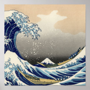 Poster Grande Onda fora de Kanagawa & Monte Fuji Mar do J