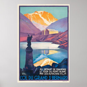 Poster Grande Passo de São Bernardo Valais Suíça Aosta