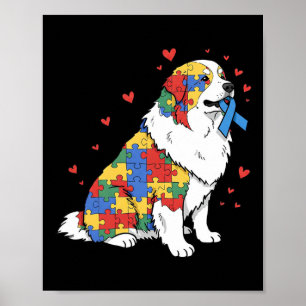 Poster Grande Pirenéus Puzzle Conscientização do Autismo 