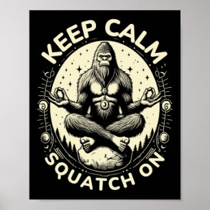Poster Grande Pose de Yoga do Pé Grande Sasquatch Engraça