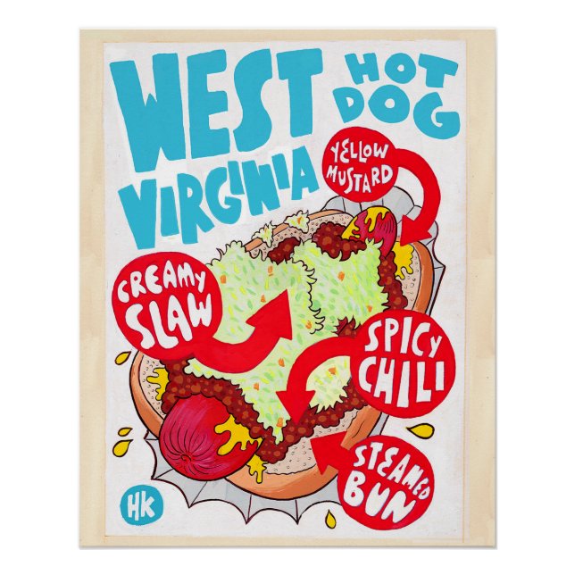 Pôster Grande Poster do Cachorro Quente de West Virginia  (Frente)