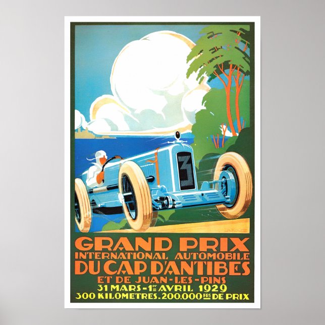Poster Grande Prêmio Antibes 1929 (Frente)