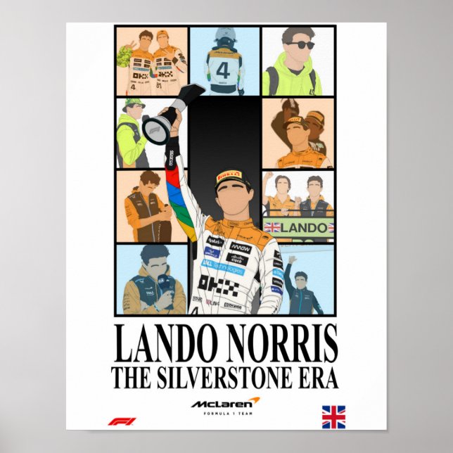 Poster Grande Prêmio Britânico de Lando Norris (Frente)