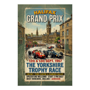 Pôster Grande Prêmio de Halifax 1967 Corrida Troféu de Yo