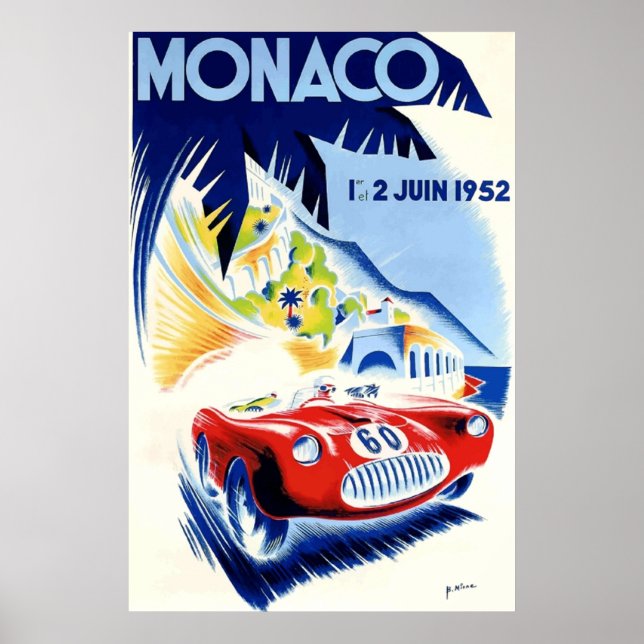 Poster Grande Prêmio de Mônaco de 1952 (Frente)