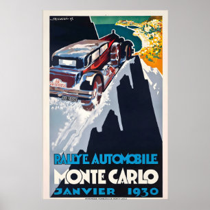 Poster Grande Prêmio de Monte Carlo 1930 Automobilismo Mô