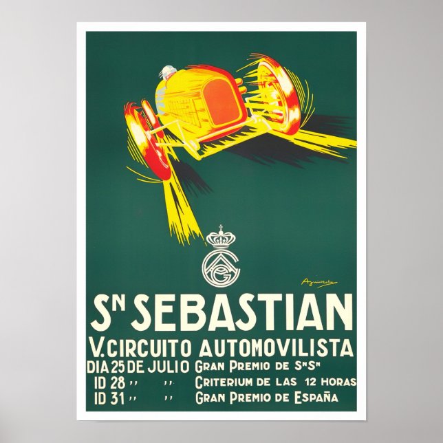 Poster Grande Prêmio de San Sebastian de 1927 (Frente)