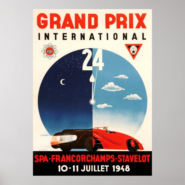 Poster Grande Prêmio Internacional Spa Francorchamps 1948 (Frente)