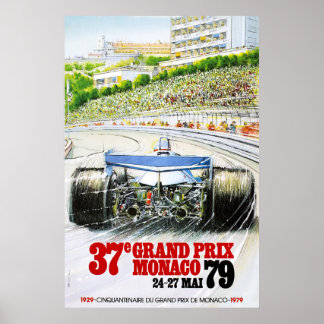 Poster Grande Prêmio Mônaco 79 da Corrida Vintage