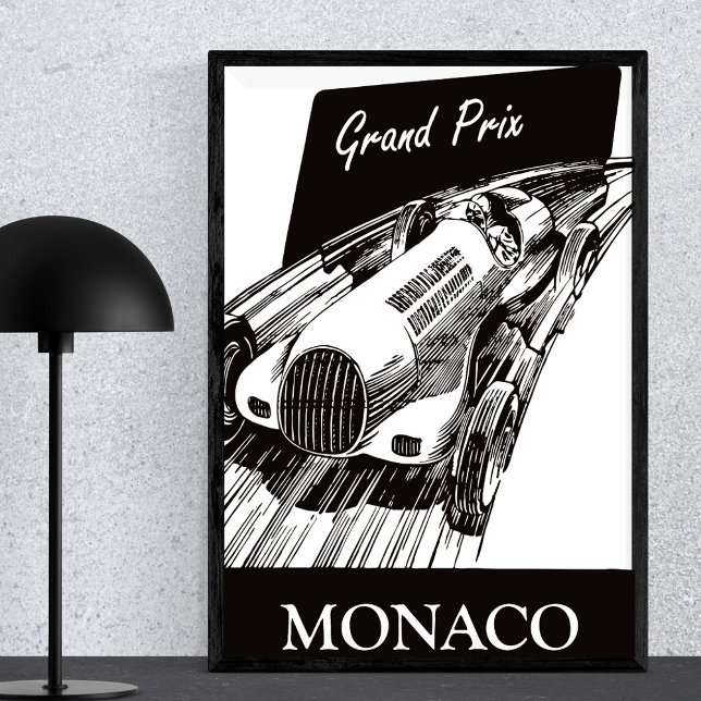 Poster Grande Prêmio Mônaco de 1930 Race Car Vintage (Criador carregado)
