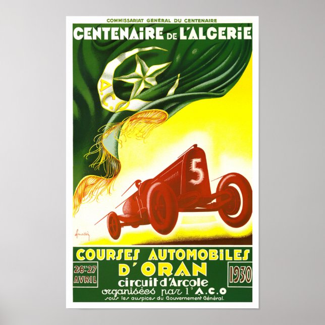 Poster Grande Prêmio Oran de 1930 (Frente)