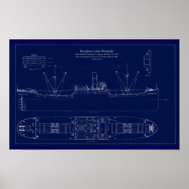 Poster Grande Projeto do Navio de Carga dos Grandes Lagos (Frente)