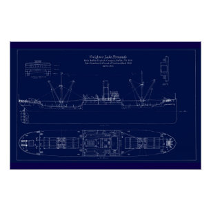 Pôster Grande Projeto do Navio de Carga dos Grandes Lagos