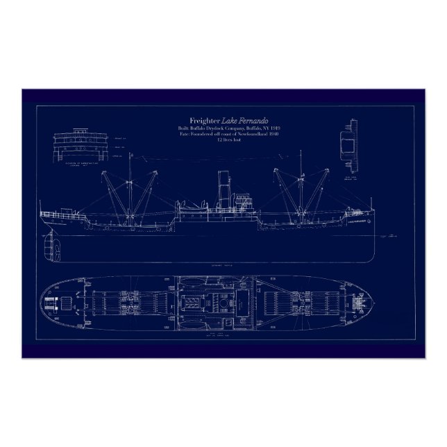 Pôster Grande Projeto do Navio de Carga dos Grandes Lagos (Frente)