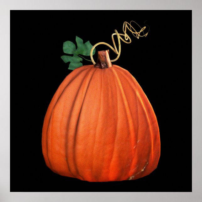 Pôster Grande Pumpkin Whimsical Laranja (Frente)