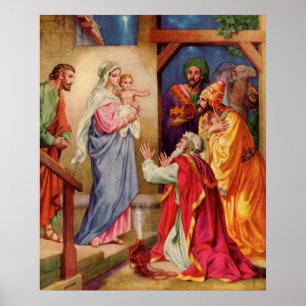 Pôster Grande, visita da arte cristã do Natal de Wisemen
