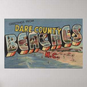 Poster Grandes cenas da letra - praias de Dare County, NC