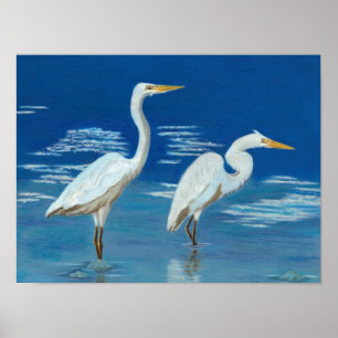 Poster Grandes Egrets