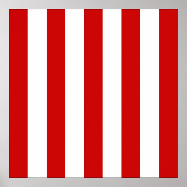 Poster Grandes faixas vermelhas em fundo personalizável (Frente)