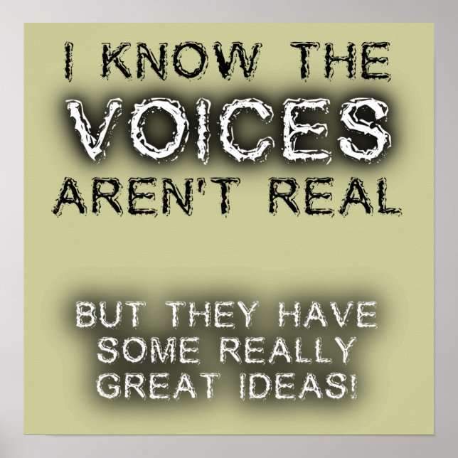 Poster Grandes Ideias Vozes Cartaz Sinal Humor (Frente)