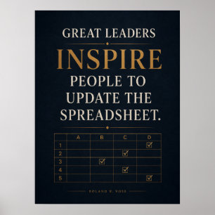 Poster Grandes Líderes Inspiram as Pessoas a Atualizar Pl